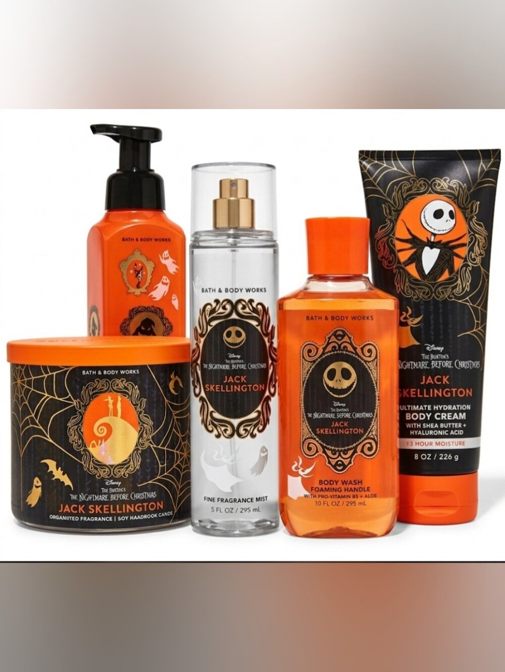 NEW!! BATH AND BODY WORKS THE NIGHTMARE BEFORE CHRISTMAS JACK SKELLINGTON BUNDLE